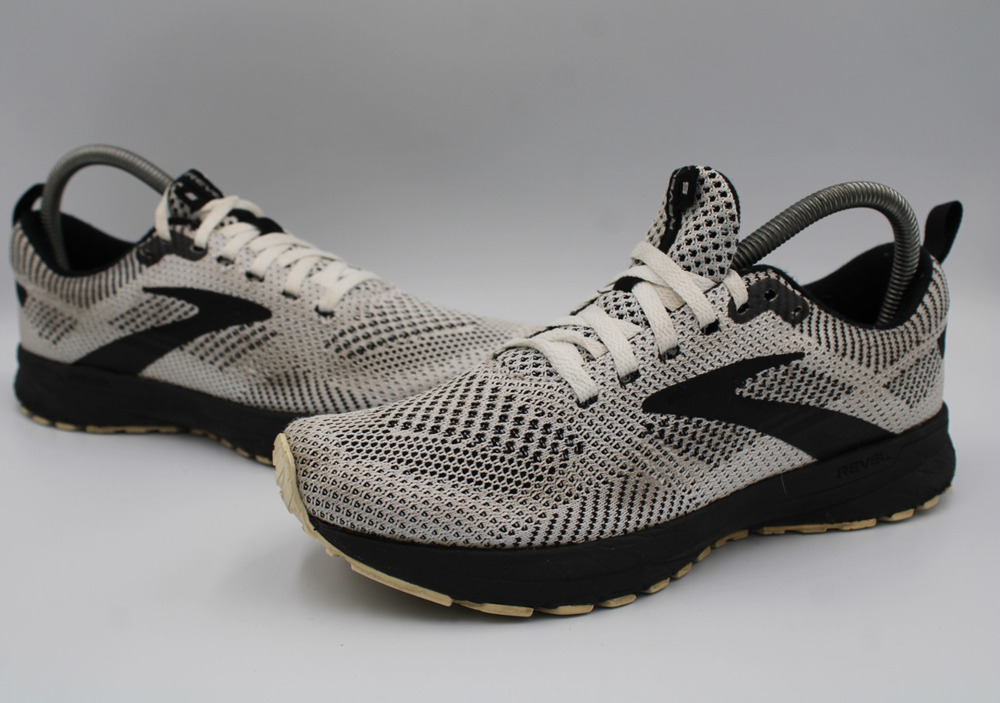 Size 7 - Brooks Revel 5 Black White Mesh Running Walking Gym - 1203611B121
